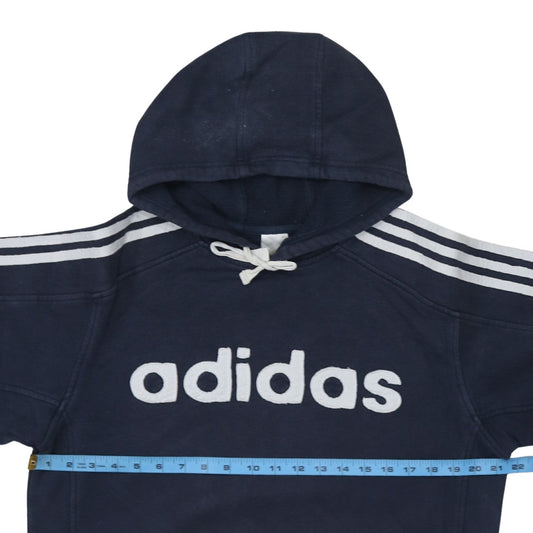 Adidas Men’s Navy Blue Pullover Hoodie Size S Logo Graphic Cotton Blend