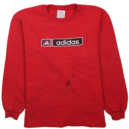 Adidas Boys Red Pullover Crew Neck Fleece Sweatshirt 14-15 Years
