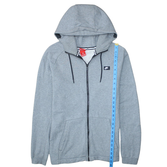 Nike Men's Grey Full Zip Hoodie L Regular Fit Sportswear