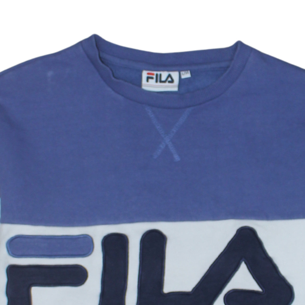 FILA Mens Blue Crew Neck Logo Sweatshirt Size L Regular Fit