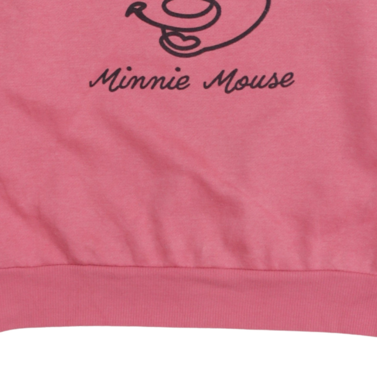Disney Minnie Mouse Pink Sweatshirt Women 2XS Crew Neck Graphic Print