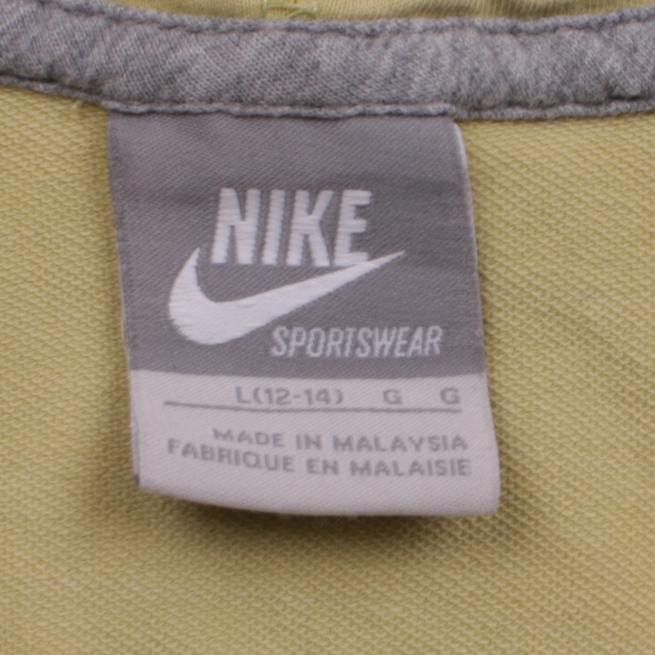 Nike Women Beige Full Zip Hoodie L 12-14 Sportswear Logo