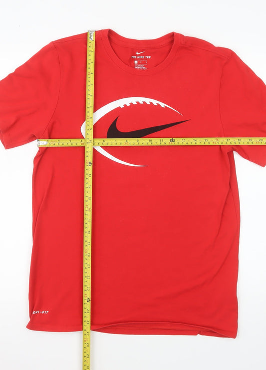 Nike Men's Red Athletic Dri-FIT Short Sleeve Crew Neck T-Shirt Size M