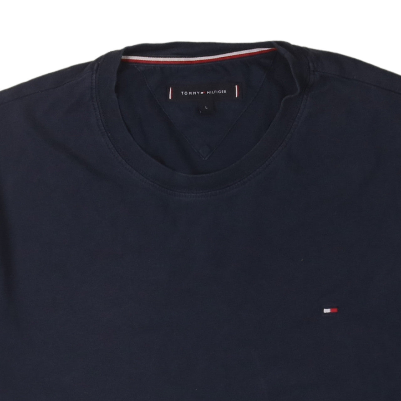 Tommy Hilfiger Men's Blue Crew Neck Cotton T-Shirt Size L