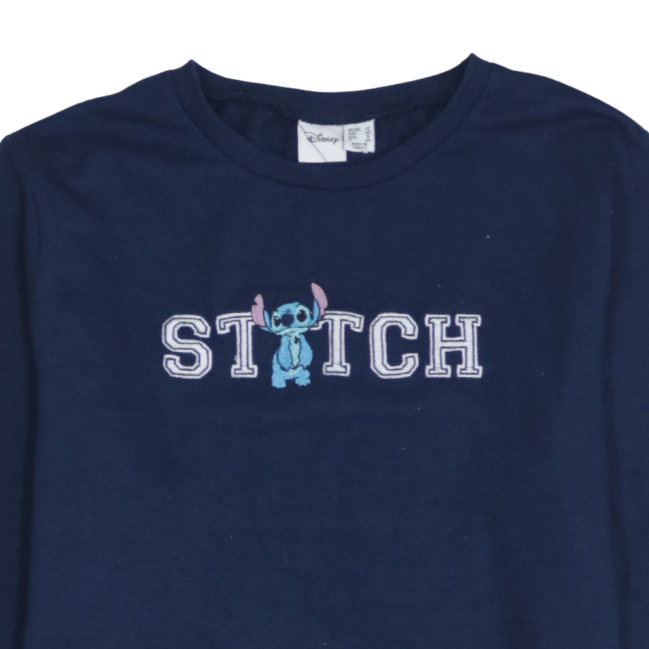 Disney Primark Women Navy Stitch Sweatshirt UK 12 Cotton Pullover