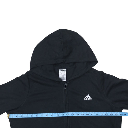 Adidas Women Black Full Zip Hoodie 1X 20-22 Logo Sportswear