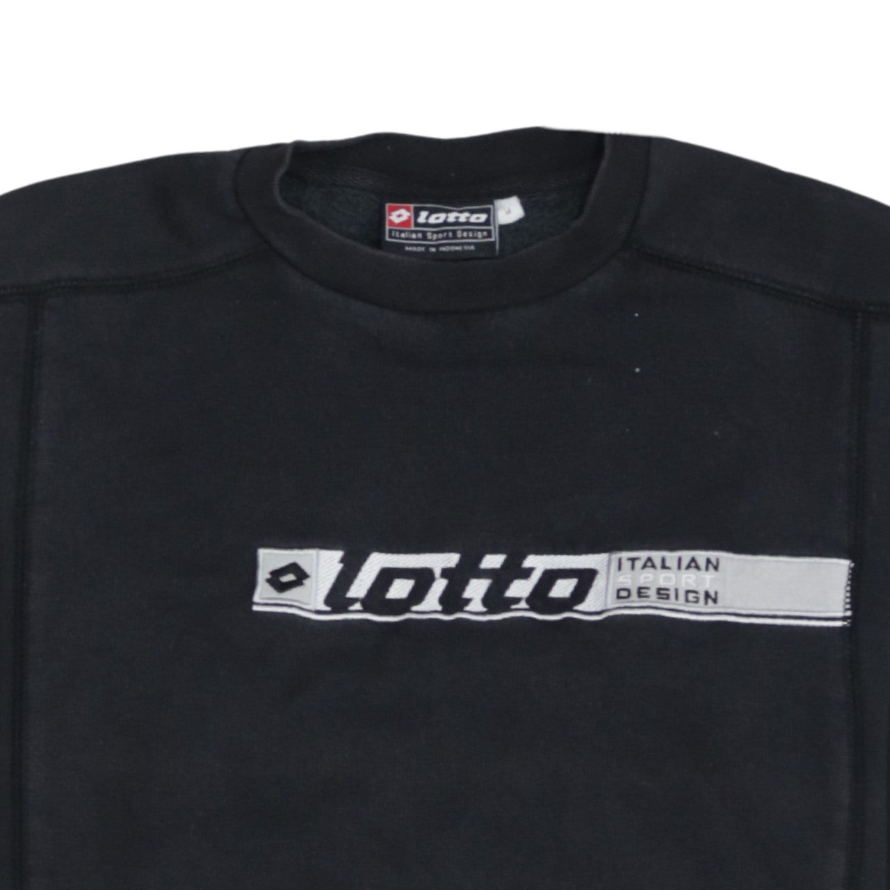 Additional view of Lotto men’s black logo pullover sweatshirt, size M, italian design