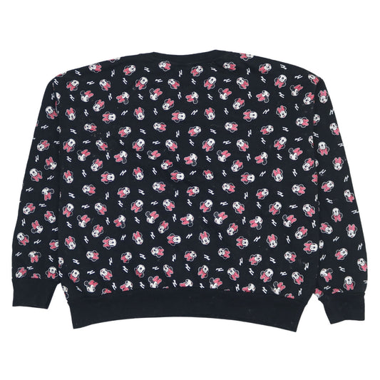 Disney Women Black Minnie Mouse Print Sweatshirt XL
