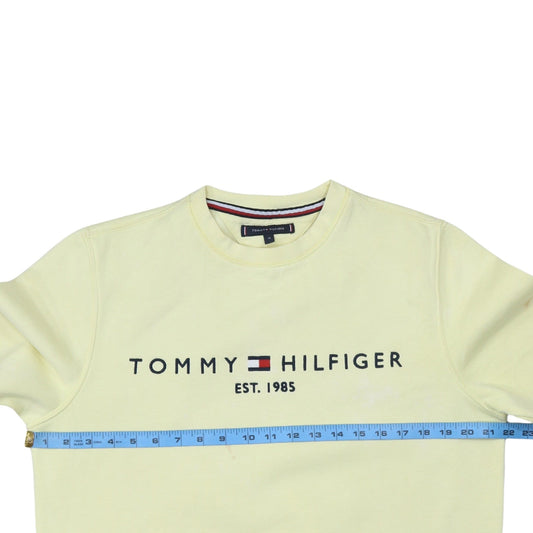 Tommy Hilfiger Men Yellow Logo Pullover Sweatshirt M