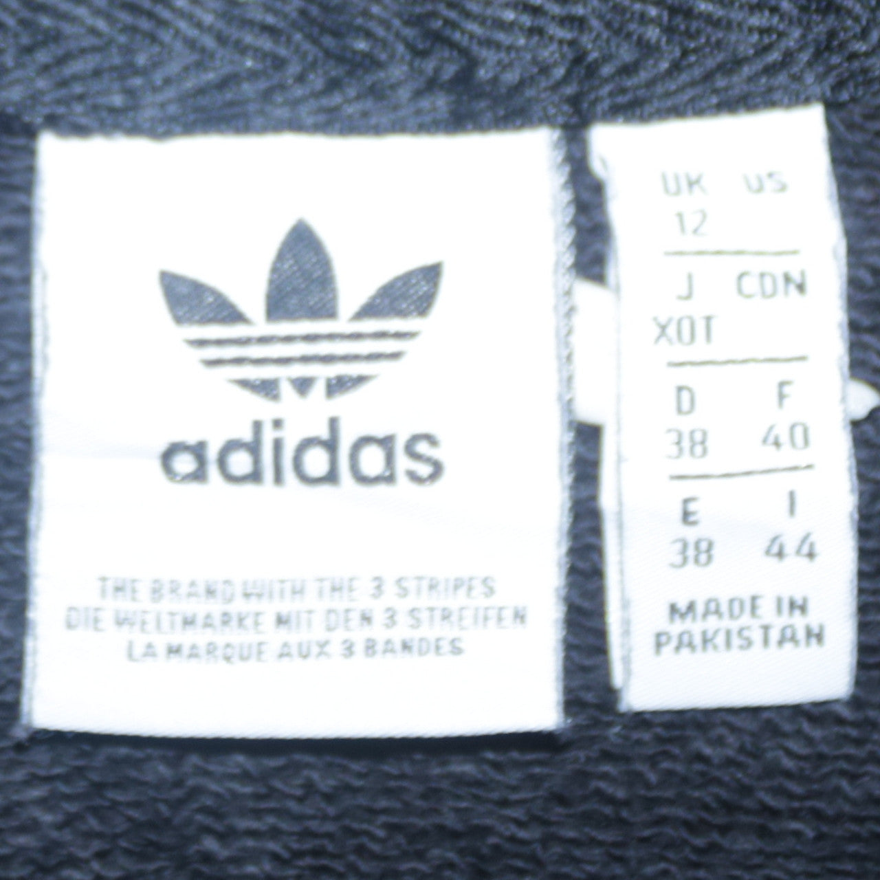 Adidas Women Black Hooded Pullover Hoodie UK 12 Logo Print Cotton Blend