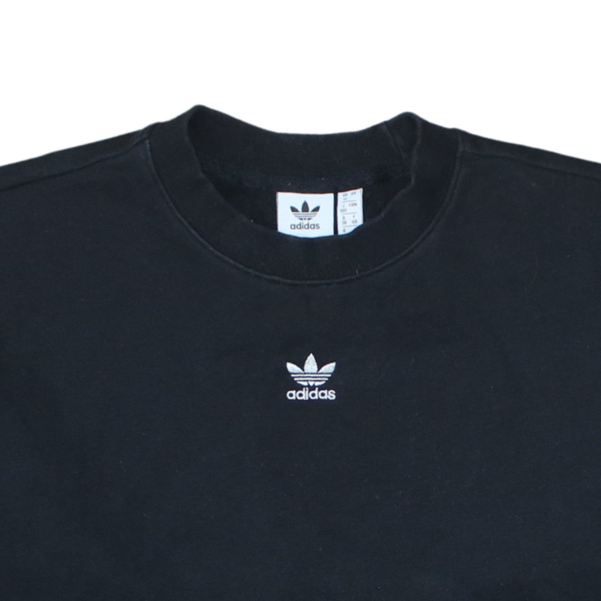 Additional view of Adidas Women Black Crew Neck Cotton Sweatshirt UK 12