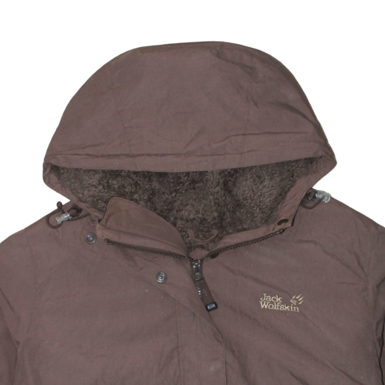 Jack Wolfskin Women Brown Hooded Parka Jacket Size 18 Waterproof