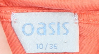 Oasis Women’s Orange Embroidered Shift Dress Size 10 Sleeveless