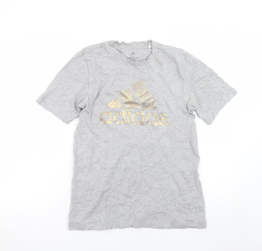 Adidas Womens Grey XS Basic Leeds United T-Shirt