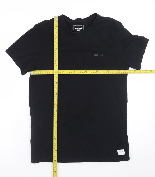 Firetrap Men's Black Cotton Crew Neck Short Sleeve T-Shirt M