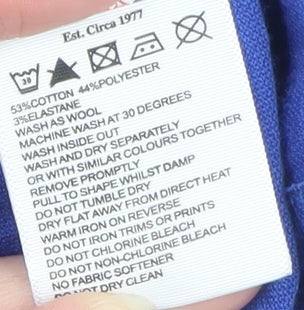 Additional view of Luke Men's Blue Long Sleeve Crew Neck Cotton Blend T-Shirt, size L