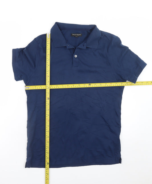 Banana Republic Men's Blue Slim Fit Luxury Touch Polo Shirt Size S