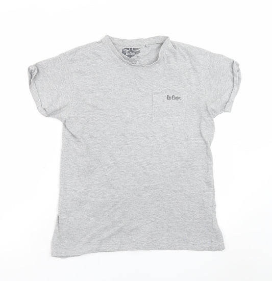 Lee Cooper Men's Grey Relaxed Fit Short Sleeve Crew Neck T-Shirt Size M