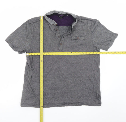 Ted Baker London Men's Grey Short Sleeve Polo Shirt Size XL Classic Cotton