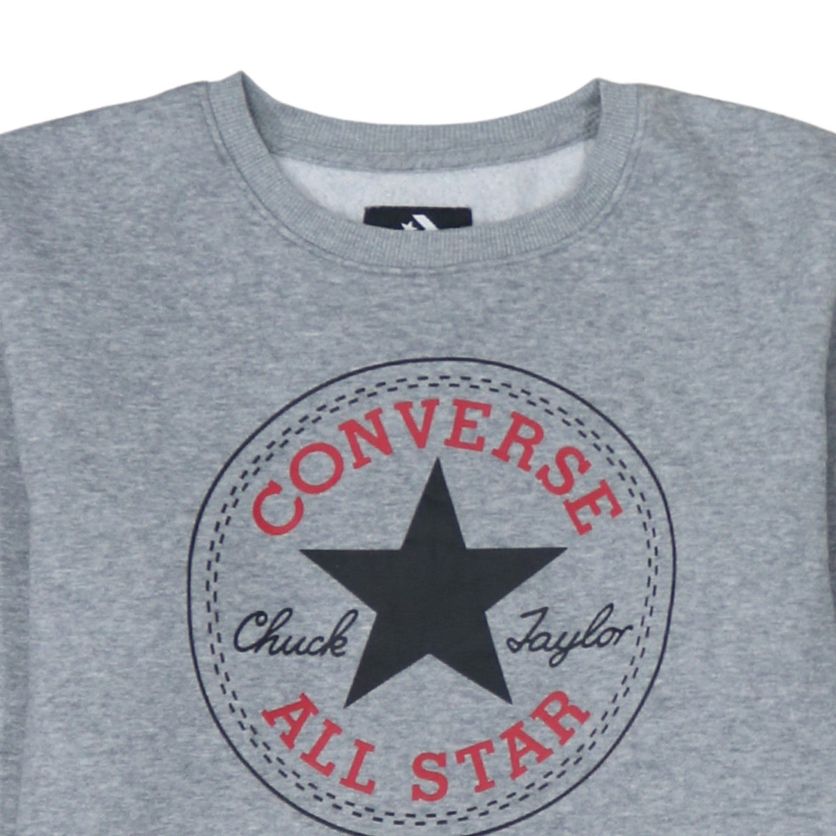 Additional view of Converse boys’ grey crew neck pullover sweatshirt 13-15 years logo print