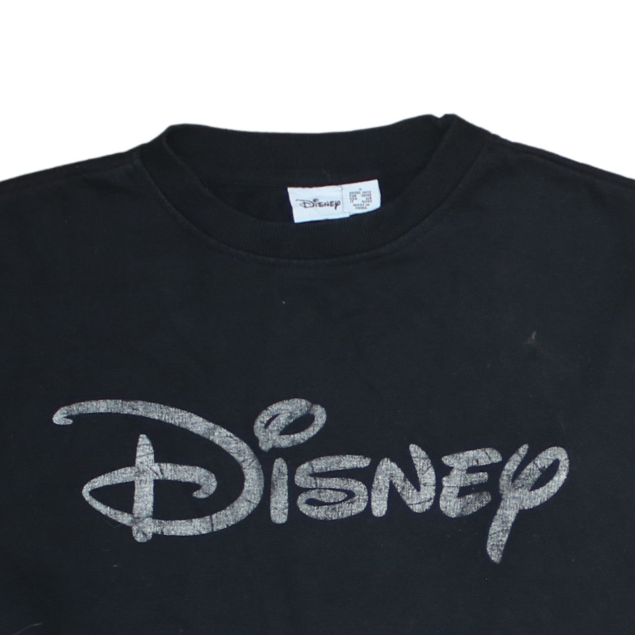Disney Women's Black Glitter Logo Pullover Sweatshirt Size 10/12