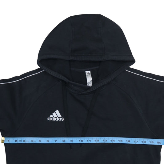 Adidas Mens Black Small Pullover Hoodie with Logo and Drawstring
