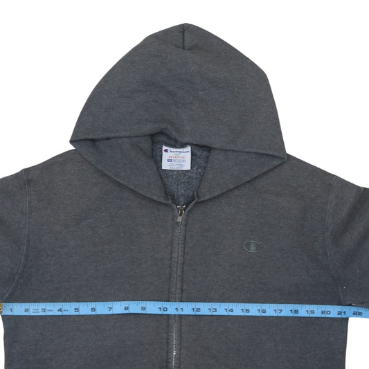 Champion Men’s Grey Full Zip Hoodie 2XL Fleece Logo Sweatshirt