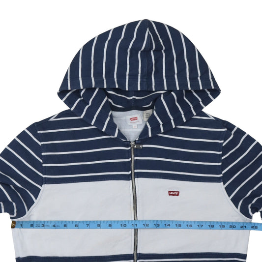 Levi's Men's Blue Striped Full Zip Hoodie Size M