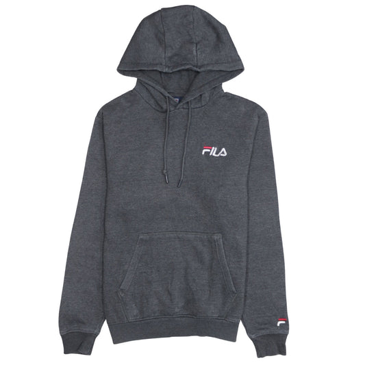 Fila Womens Charcoal Grey Pullover Hoodie Medium Embroidered Logo