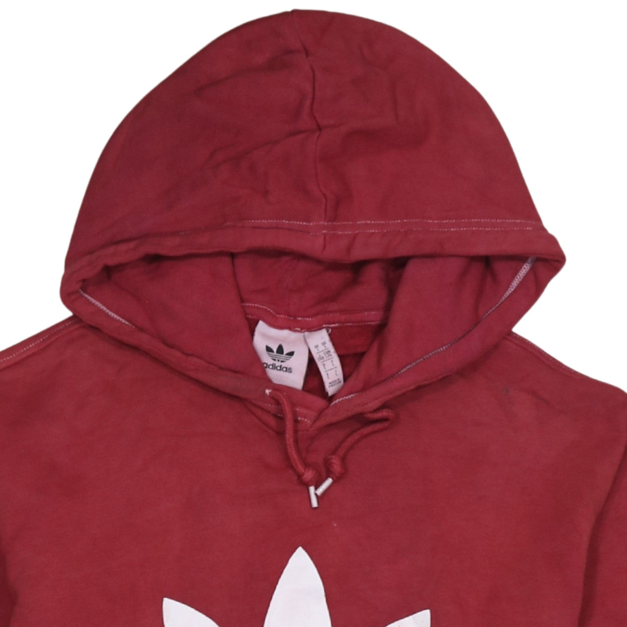 Adidas Men's Red Trefoil Logo Pullover Hoodie Size L