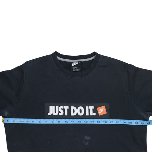 Nike Men's Black 'Just Do It' Logo Crew Neck Sweatshirt L