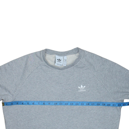 Adidas Men's Grey Crew Neck Pullover Sweatshirt M Regular Fit