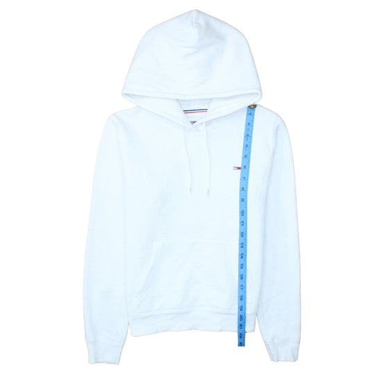 Tommy Jeans Women's White XS Pullover Hoodie Cotton Blend
