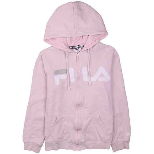 Fila Womens Pink Full Zip Hoodie Size 8 Hooded Sweatshirt