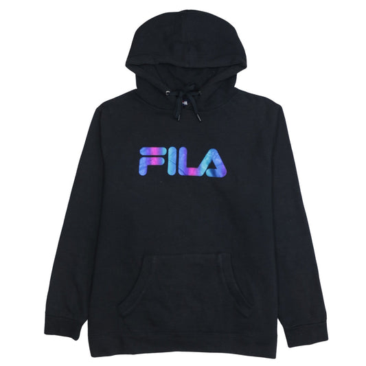 Fila Men's Black Pullover Hoodie XL Logo Graphic Sportswear
