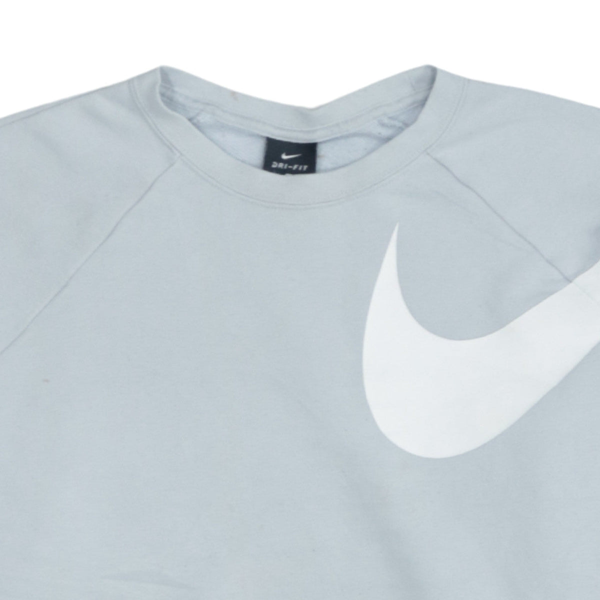 Additional view of Nike women’s grey small cropped pullover sweatshirt dri-fit logo