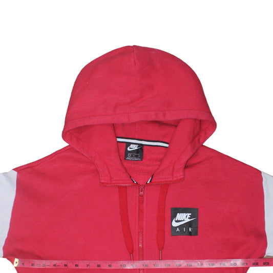 Nike Air Men's Red Full Zip Hoodie Size L Sports Fleece Sweatshirt