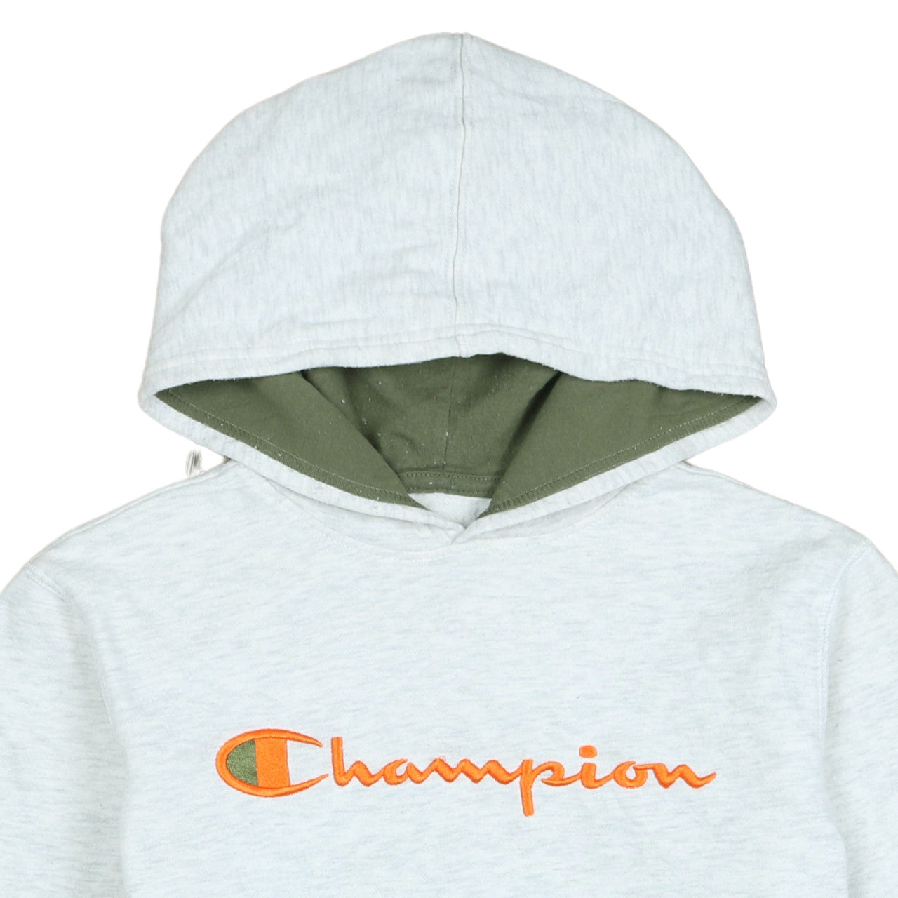 Champion Womens Grey Pullover Hoodie Large Embroidered Logo Sweatshirt