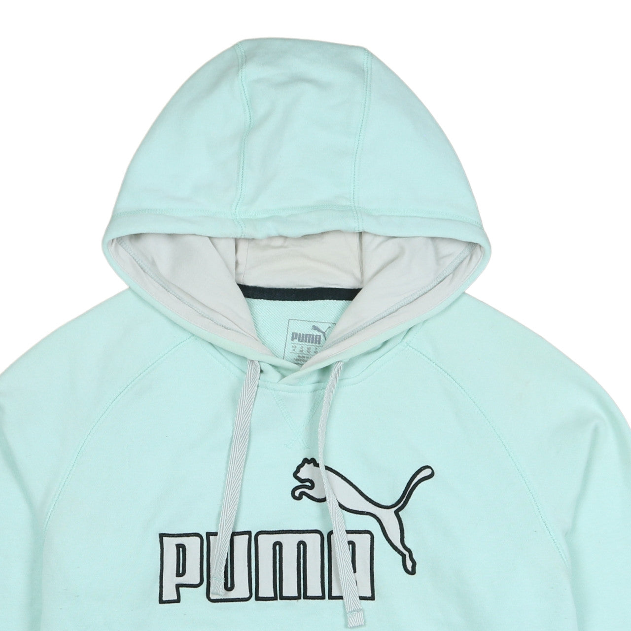 Puma Women’s Mint Green Hoodie Size 12 Pullover Logo Sweatshirt