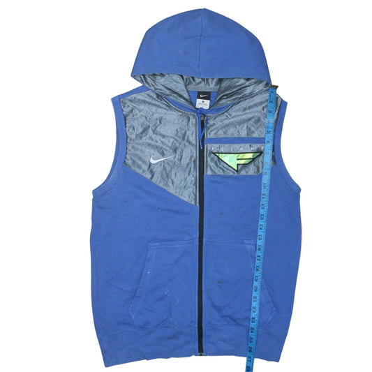 Nike Men's Blue Flight Sleeveless Full Zip Hoodie Vest M