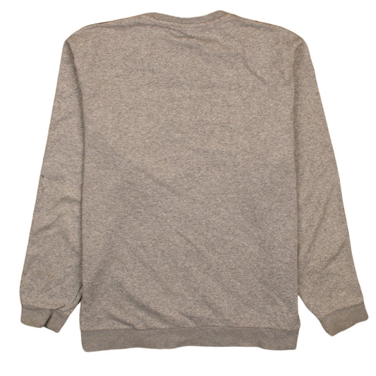 adidas Men’s Grey Crew Neck Sweatshirt L Logo Pullover