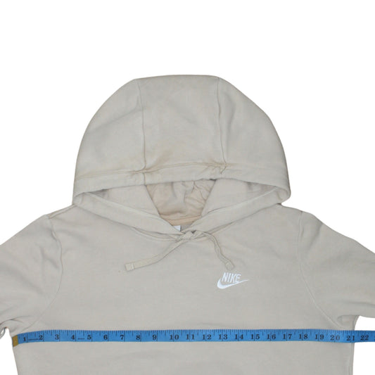 Nike Women Beige Pullover Hoodie Small Cotton Blend Casual Fit