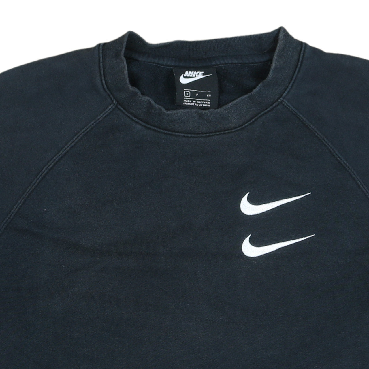 Nike Men's Black Swoosh Logo Crew Neck Sweatshirt Size S