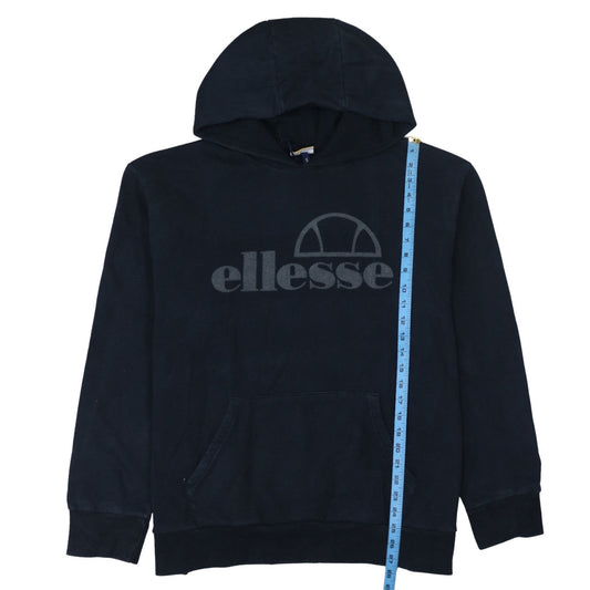 Ellesse Men Black S Pullover Hoodie Classic Logo Cotton Sweatshirt