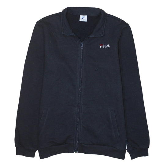 Fila Boys Black Full Zip Track Jacket XL 14-15 Years Cotton Blend