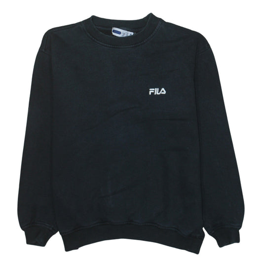 Fila Boys Black Crew Neck Pullover Sweatshirt Size 14 Years 156cm