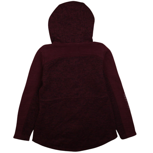 The North Face Womens Burgundy Full Zip Hoodie Size S Fleece Lined Outdoor