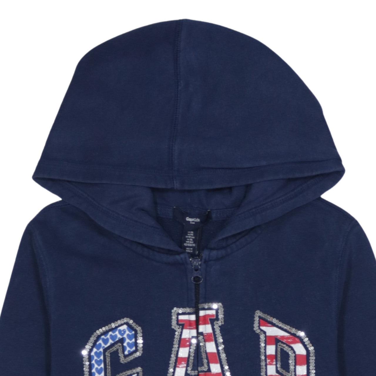 Additional view of Gap girls’ blue sequin logo full zip hoodie - 12 years