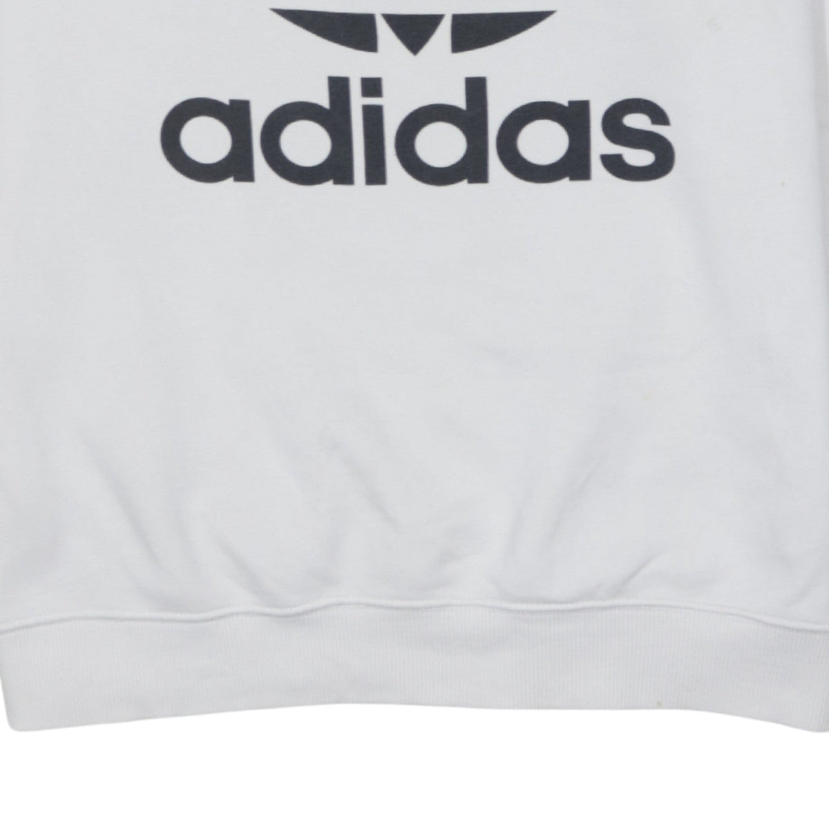 Additional view of Adidas Men's White Crew Neck Logo Pullover Sweatshirt, size M