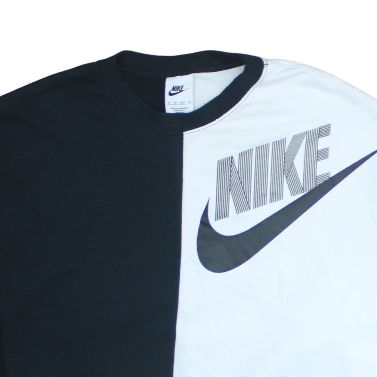Additional view of Nike women’s black & white pullover sweatshirt xs graphic logo crew neck